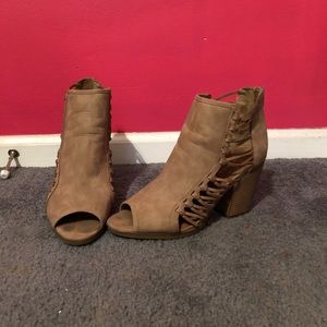 Slightly used peep toed booties